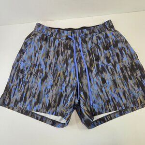 Lululemon Channel Cross Swim Trunk Short Mens Large Breaking Waves Multi Blue